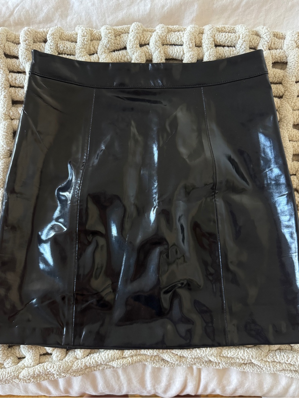 Blank NYC Black Patent Mini Skirt
